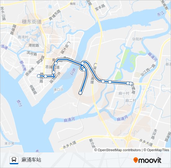 公交东莞619路的线路图