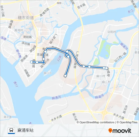 东莞619路 Bus Line Map