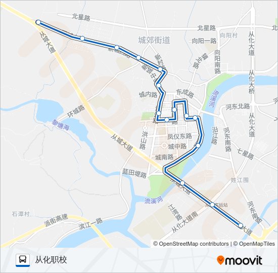 公交从化3夜班路的线路图