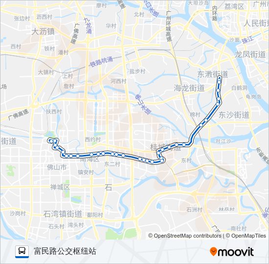 公交佛232B路的线路图