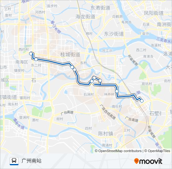 公交佛南海快3路的线路图