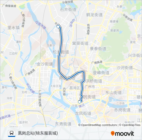 公交商务专2路路的线路图