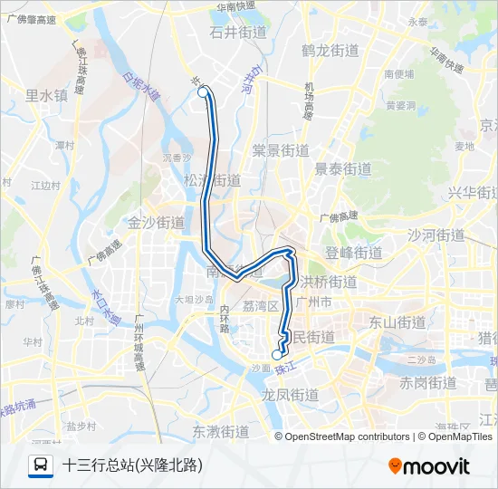 公交商务专2路路的线路图