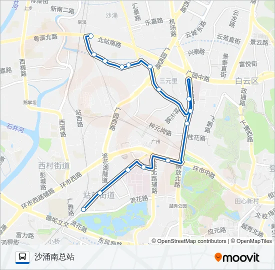 公交商务专3路路的线路图