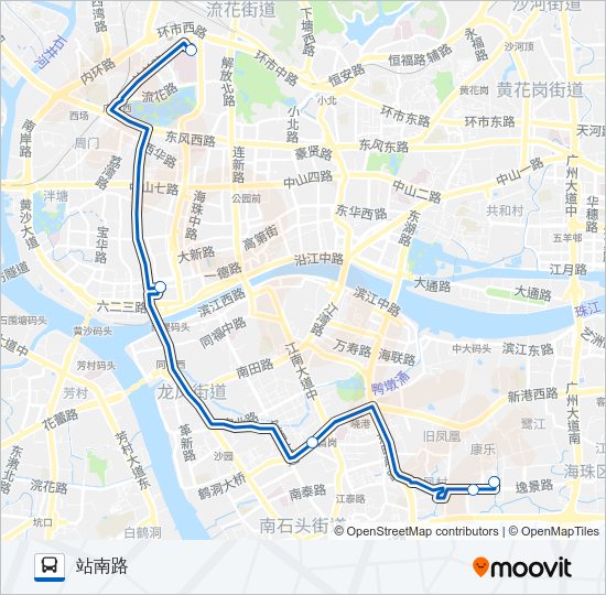 公交商务专7路路的线路图