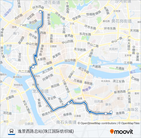 公交商务专7路路的线路图