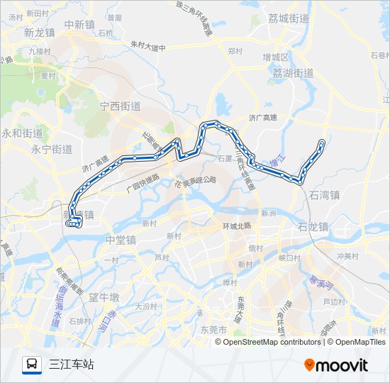 公交增城201路的线路图