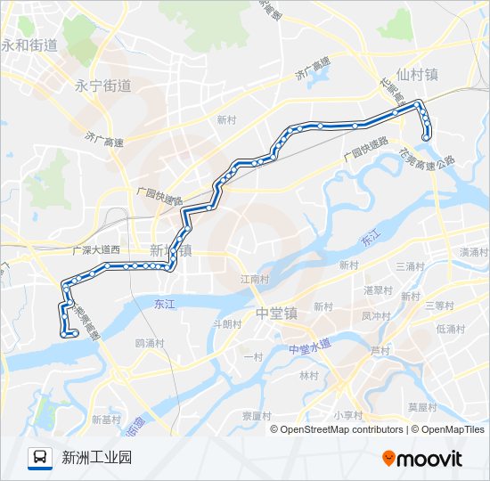 公交增城204路的线路图