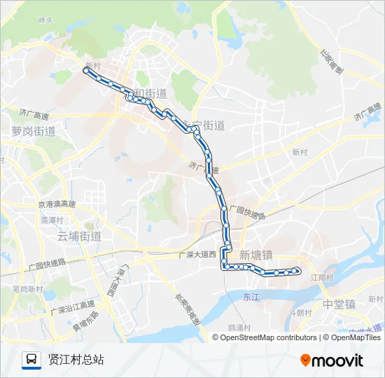 增城205路 Bus Line Map
