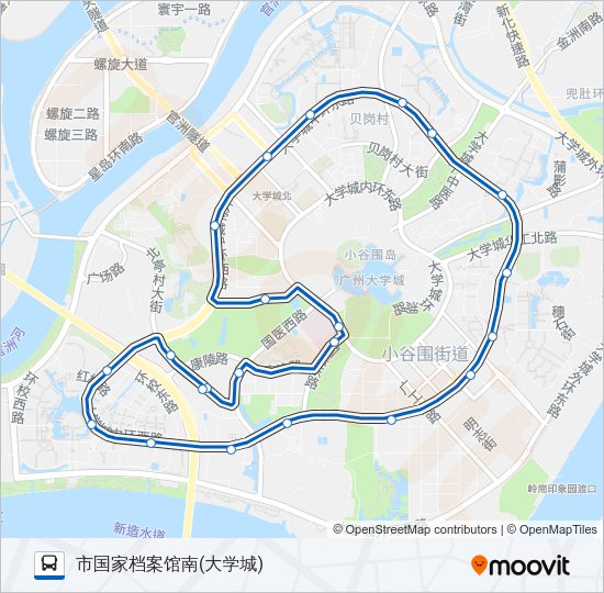公交夜50环线路的线路图