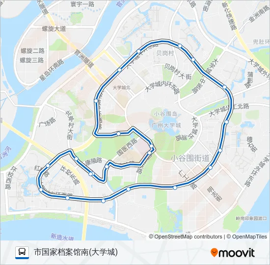 公交夜50环线路的线路图
