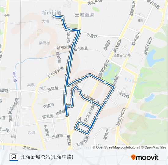公交夜75环线路的线路图
