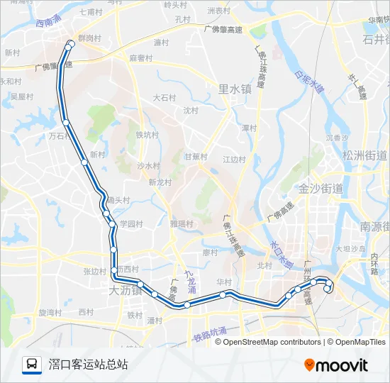 广佛城巴2路 Bus Line Map