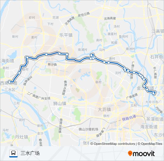 公交广佛城巴4路的线路图