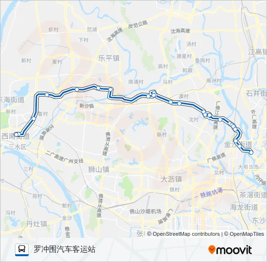 广佛城巴4路 Bus Line Map