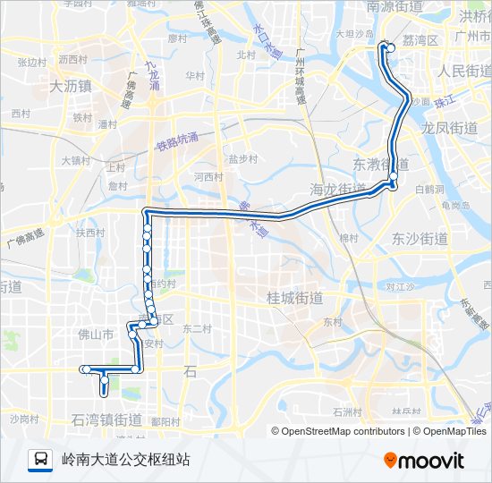 广佛城巴5路 bus Line Map