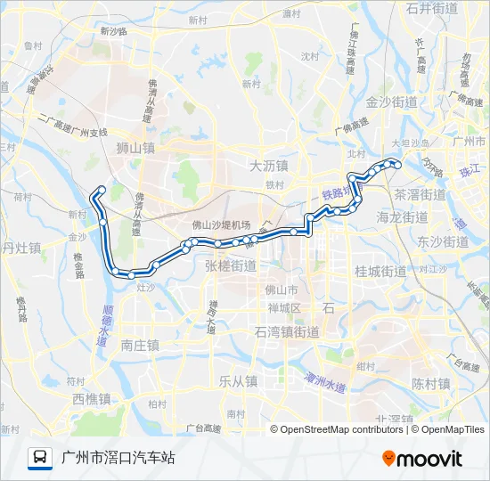 广佛城巴6路 Bus Line Map