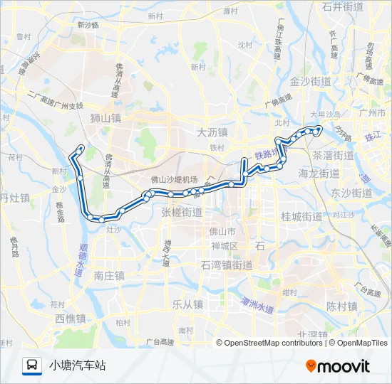 广佛城巴6路 Bus Line Map