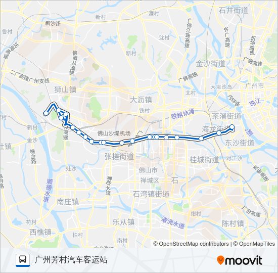 公交广佛城巴9路的线路图