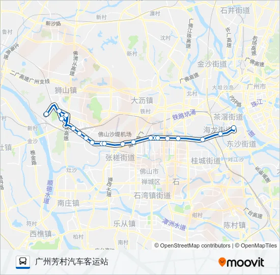 广佛城巴9路 Bus Line Map