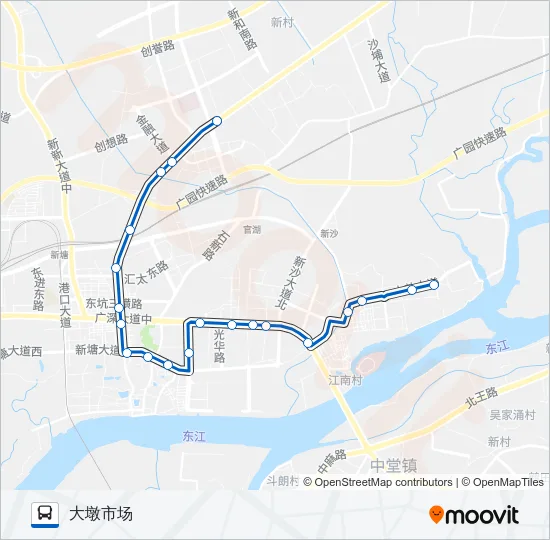 新塘8路短线 Bus Line Map