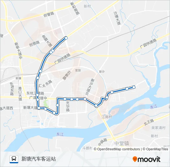新塘8路短线 Bus Line Map