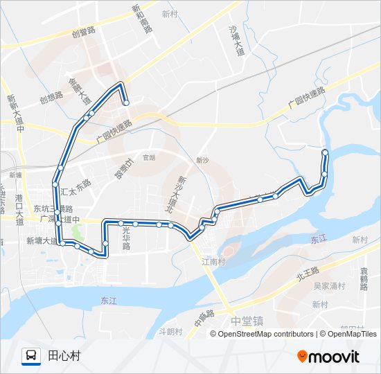 公交新塘8长路路的线路图
