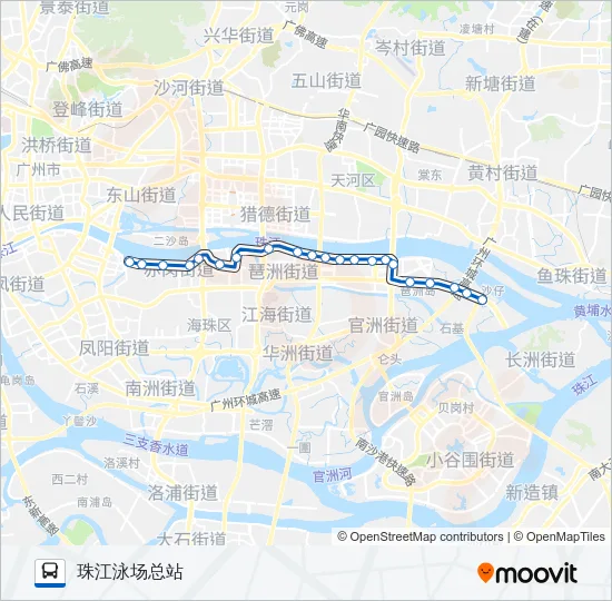 旅游观光1路 Bus Line Map