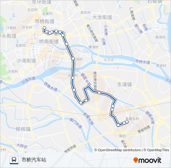 公交番150B路的线路图