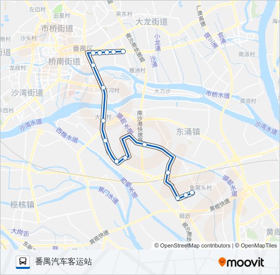 公交番151B路的线路图