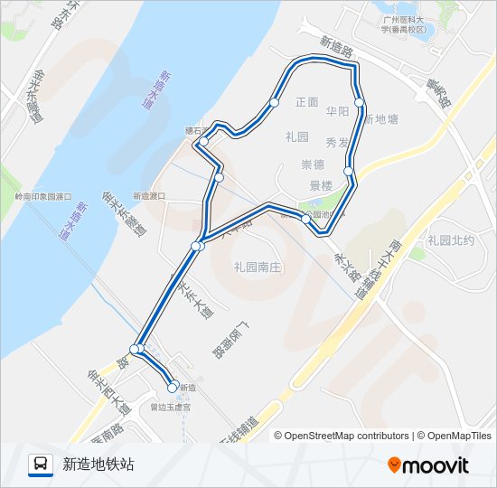 公交番66环线路的线路图