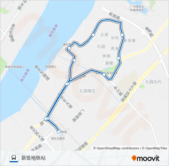 公交番66环线路的线路图