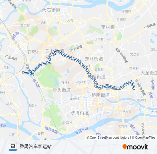 公交番97短线路的线路图