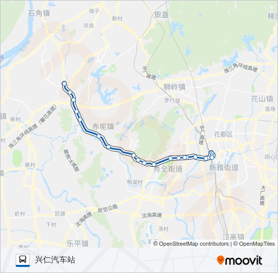 公交花68白坭路的线路图