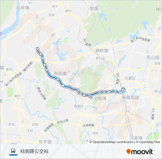 花68路白坭 Bus Line Map