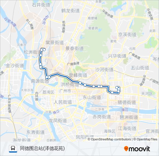 公交高峰快2路路的线路图