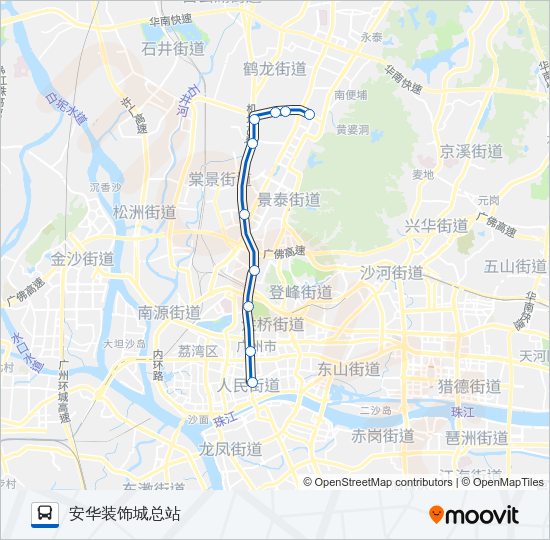 公交高峰快5路路的线路图