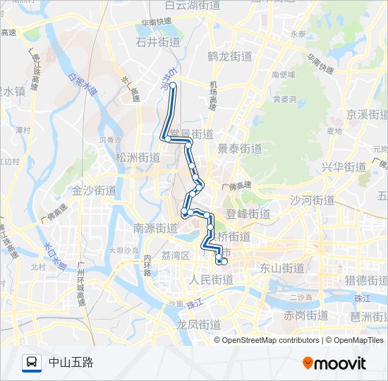公交高峰快7路路的线路图