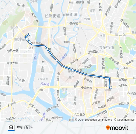 高峰快线9路 Bus Line Map