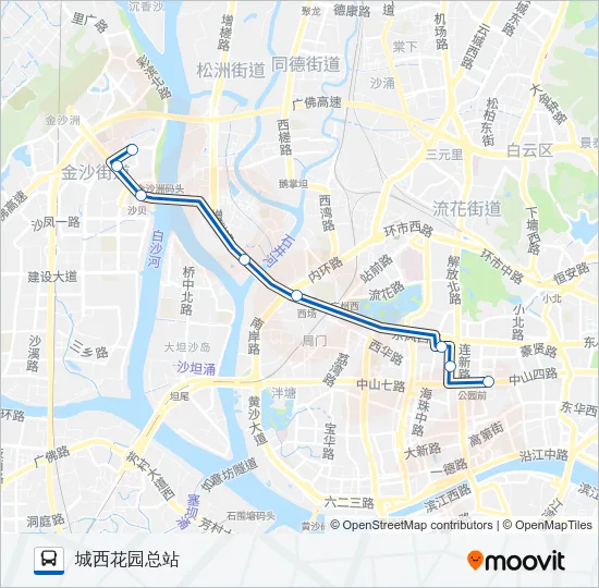 高峰快线9路 Bus Line Map