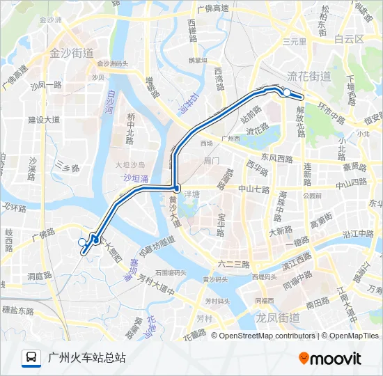 52路直达快线 Bus Line Map