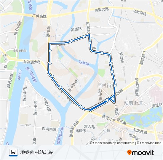 公交729b環線路的線路圖