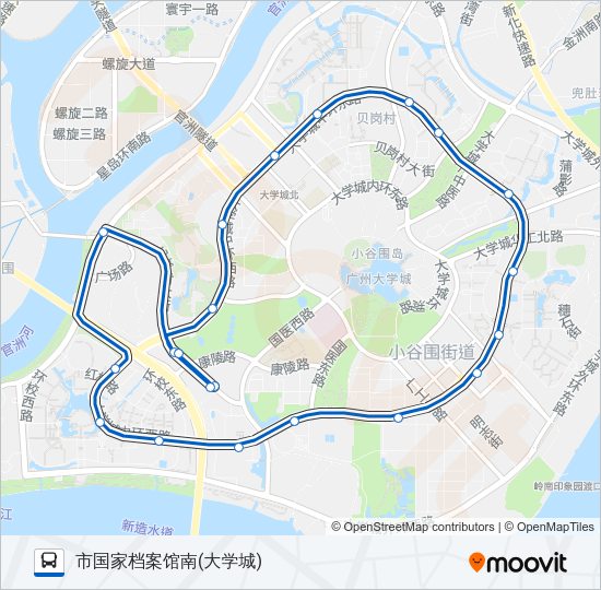 公交大学城环1路路的线路图