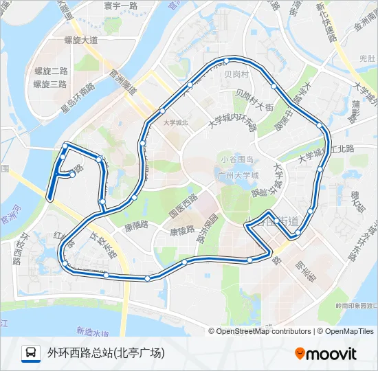 大学城环线2路 Bus Line Map