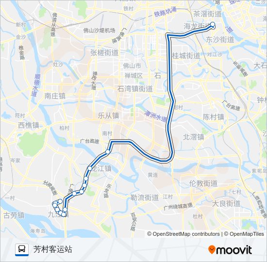 公交广佛城巴11路的线路图