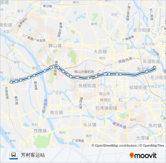 公交广佛城巴12路的线路图