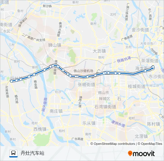 广佛城巴12路 Bus Line Map