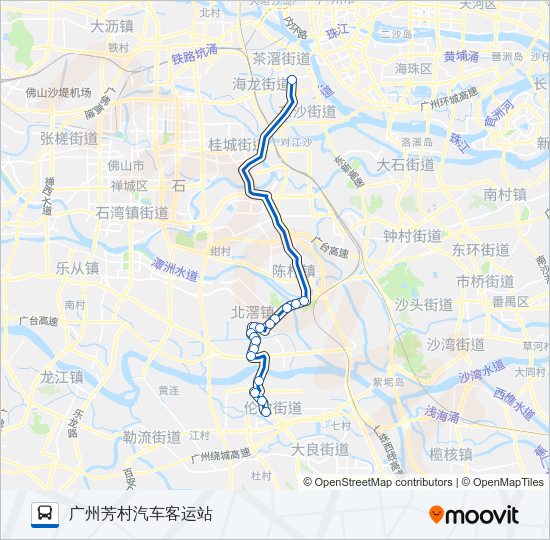 公交广佛城巴14路的线路图