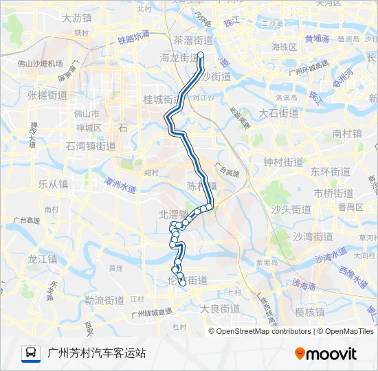 广佛城巴14路 Bus Line Map