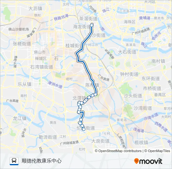 广佛城巴14路 Bus Line Map